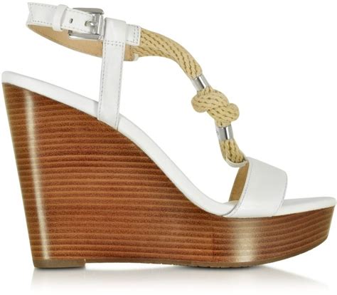 sandalen michael kors holly|Holly Leather Wedge Sandal .